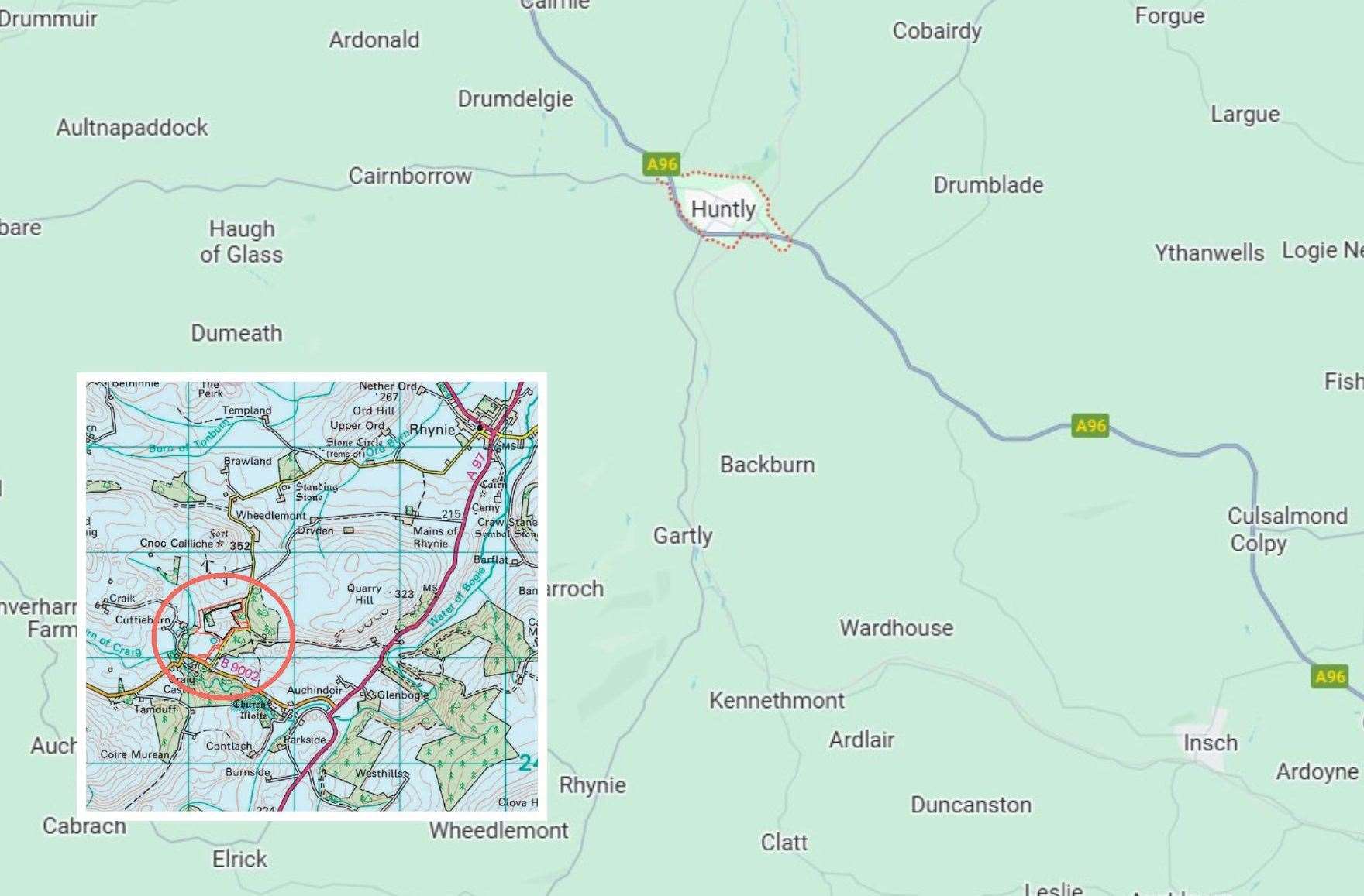 Craig Quarry would be sited about 10 miles south of Huntly.