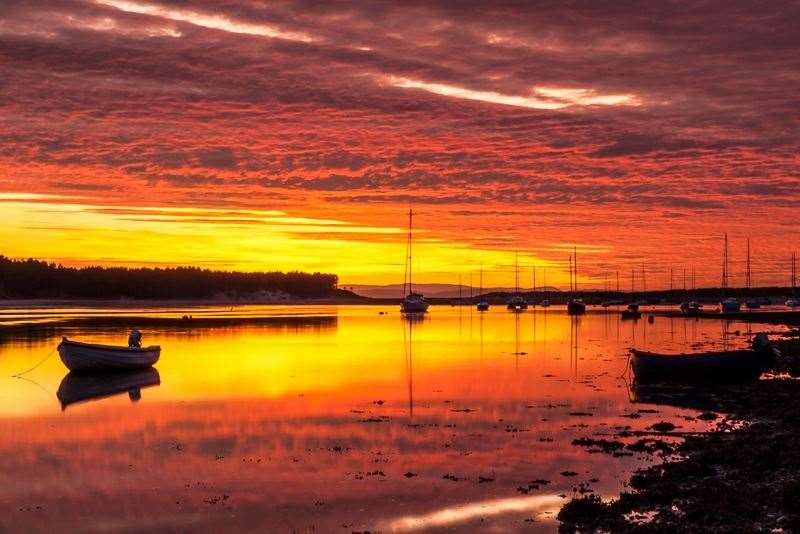 Sunset over Findhorn Bay.
