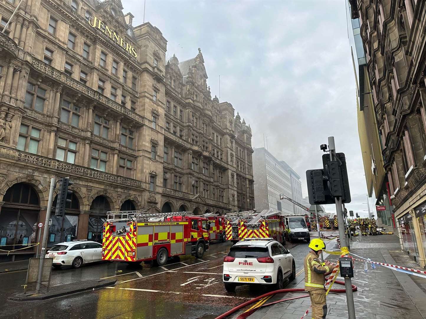 Firefighters were called to tackle a blaze at the former Jenners department store in Edinburgh (Dan Barker/PA)