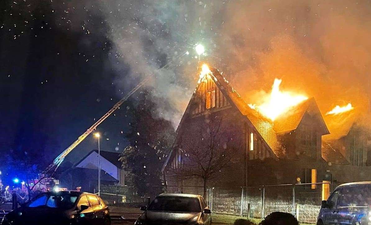 The building was destroyed by fire
