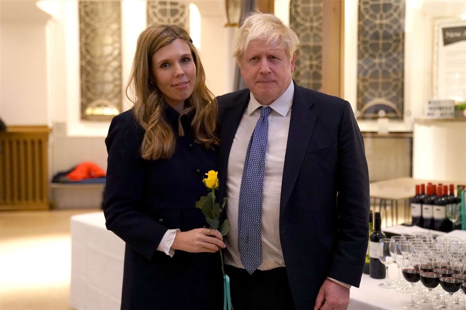 Former prime minister Boris Johnson with his wife Carrie (Kirsty O’Connor/PA)