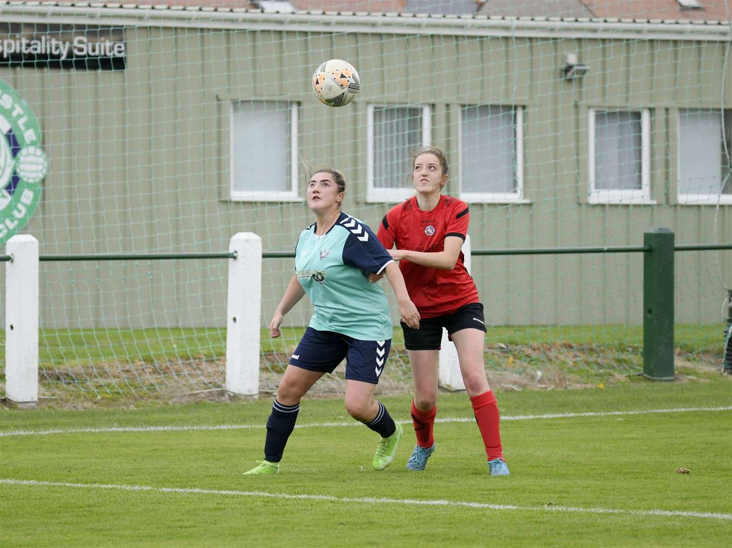 Helping Buckie Ladies safely over the by making it 4-2 was Abbie Marshall, pictured here in action against Brora. Picture: Beth Taylor