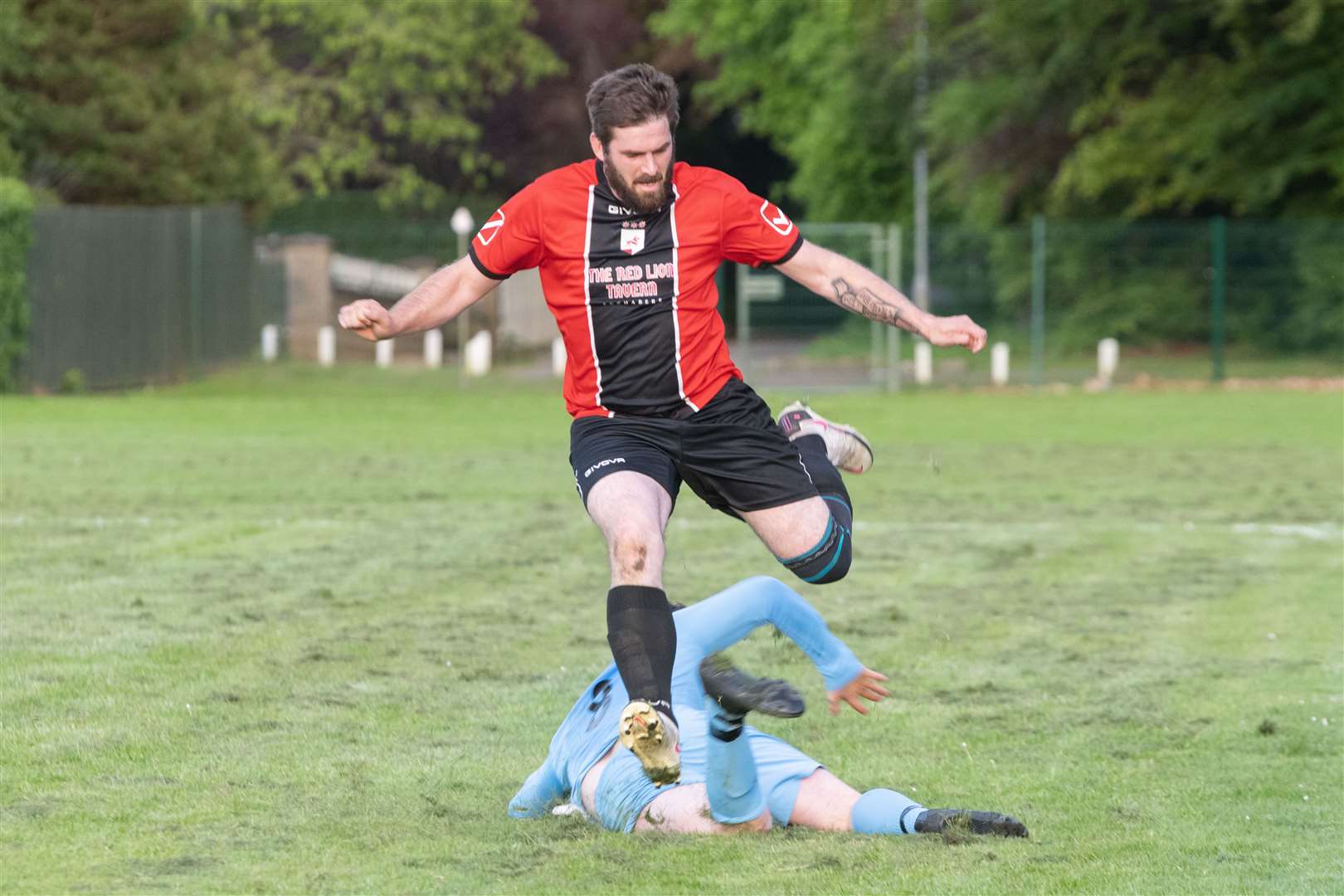 Andrew Walker scored FC Fochabers' opener at Lhanbryde. Picture: Beth Taylor.