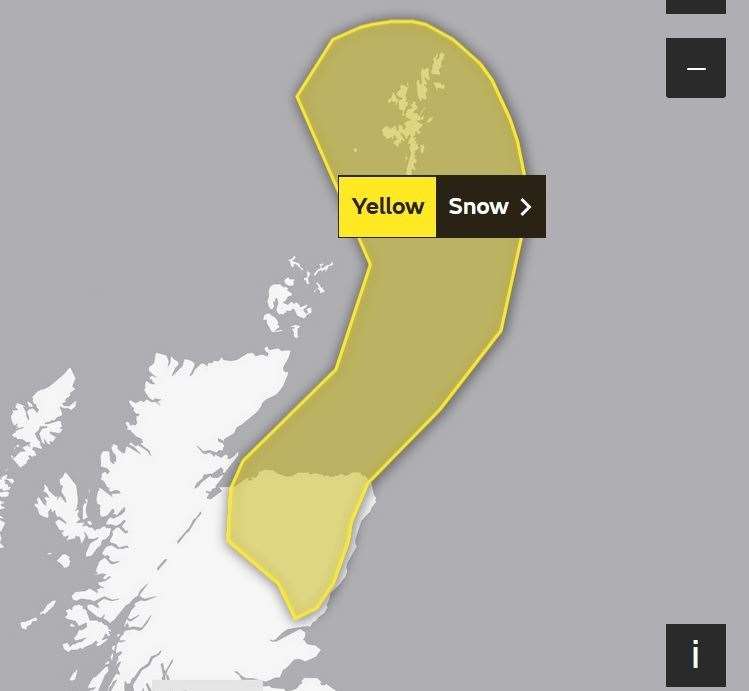 Snow is forecast for Sunday evening