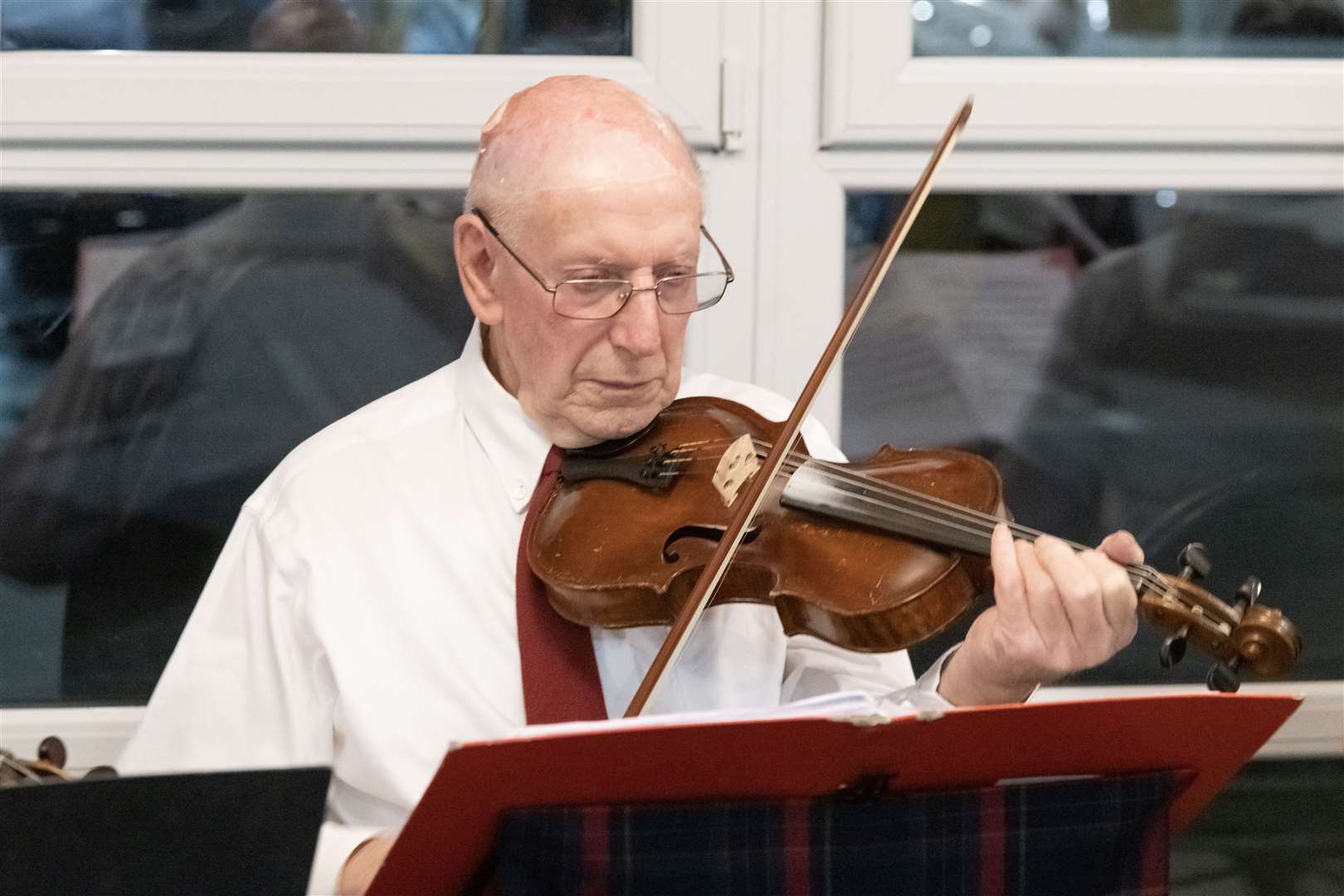 Strathbogie Fiddlers playing at the Burns Supper event. ..Balhousie Care Home Burns Supper in Huntly...Picture: Beth Taylor.