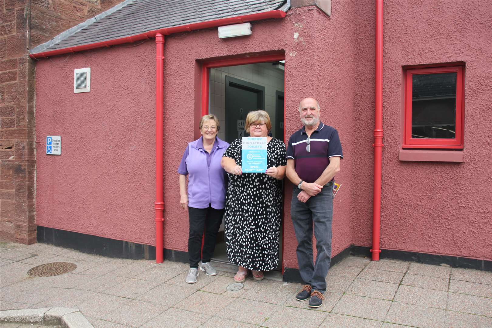 Excited for the toilets to open to the public in September were Turriff Business Association's Rose Logan and Marj Chalmers and volunteer Ian Garden. Picture: Kirsty Brown
