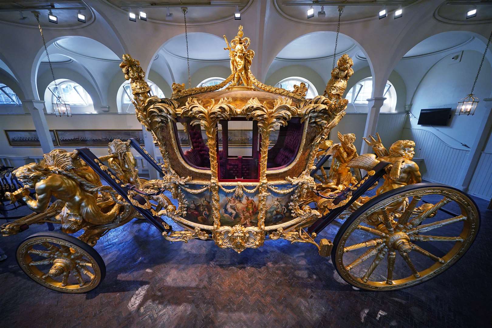 The Gold State Coach will be the centrepiece of the Coronation Procession (Yui Mok/PA)