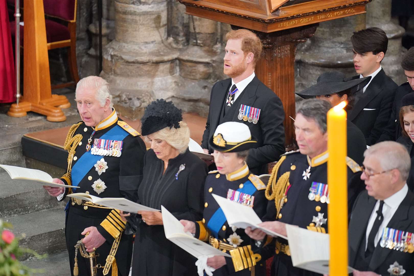 The Duke of Sussex at the Queen’s funeral (Dominic Lipinski/PA)