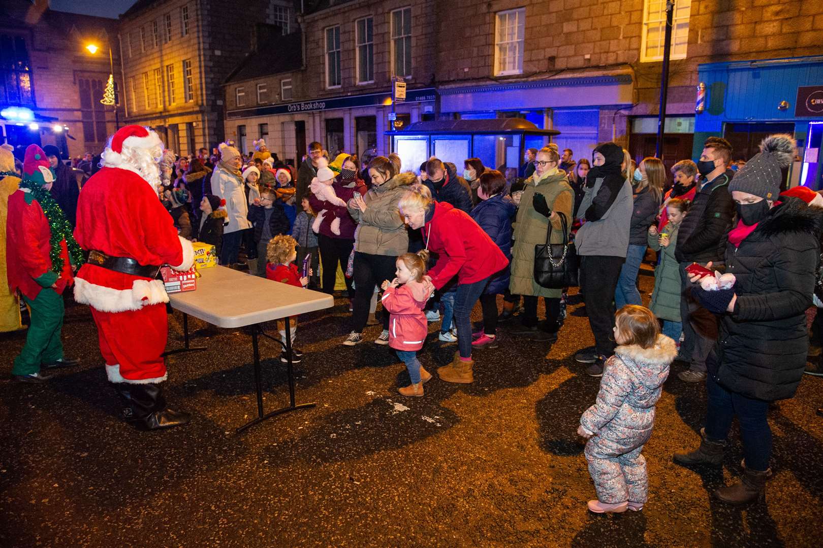 A good crowd turned out to see Santa arrive in Huntly Square. Picture: Daniel Forsyth.