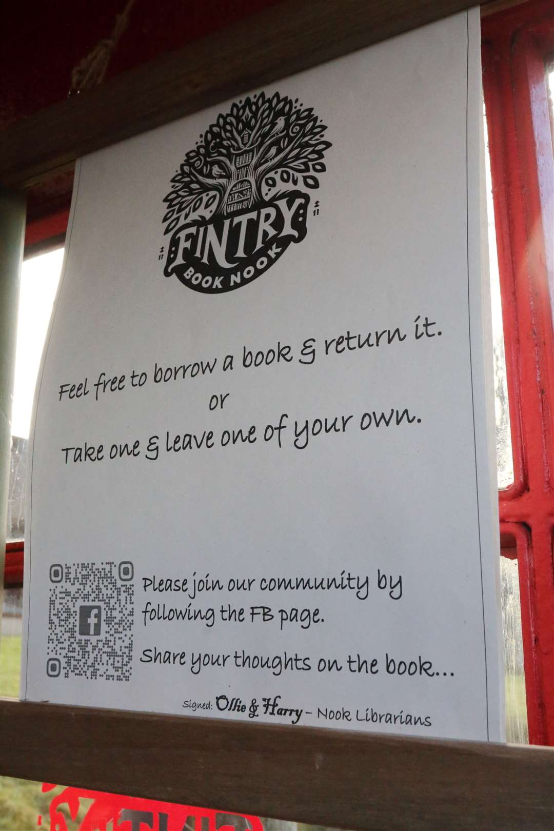 Fintry Book Nook has come together thanks to the efforts of Ollie and Harry Ferguson.. Picture: David Porter