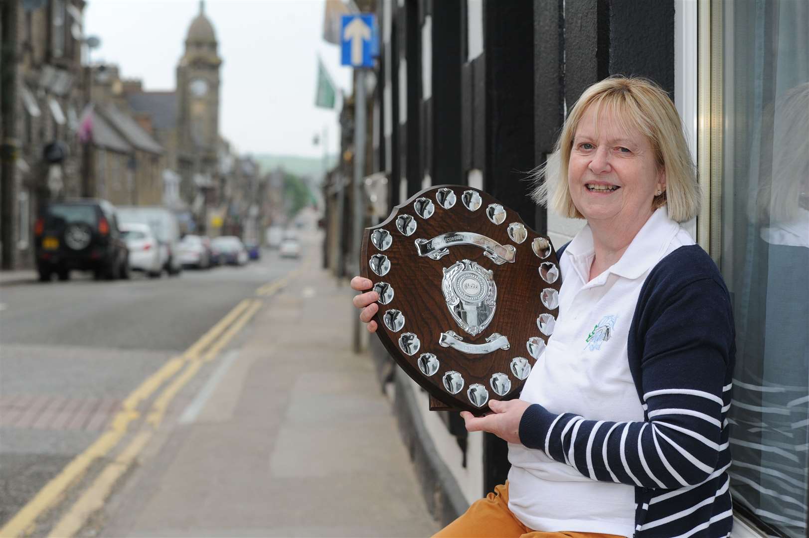 Picture: Eric Cormack. Image No.041146. CHAIR OF THE KEITH MUSIC FESTIVAL KATHLEEN ANDERSON WITH THE WALTER RUTHERFORD TROPHY.