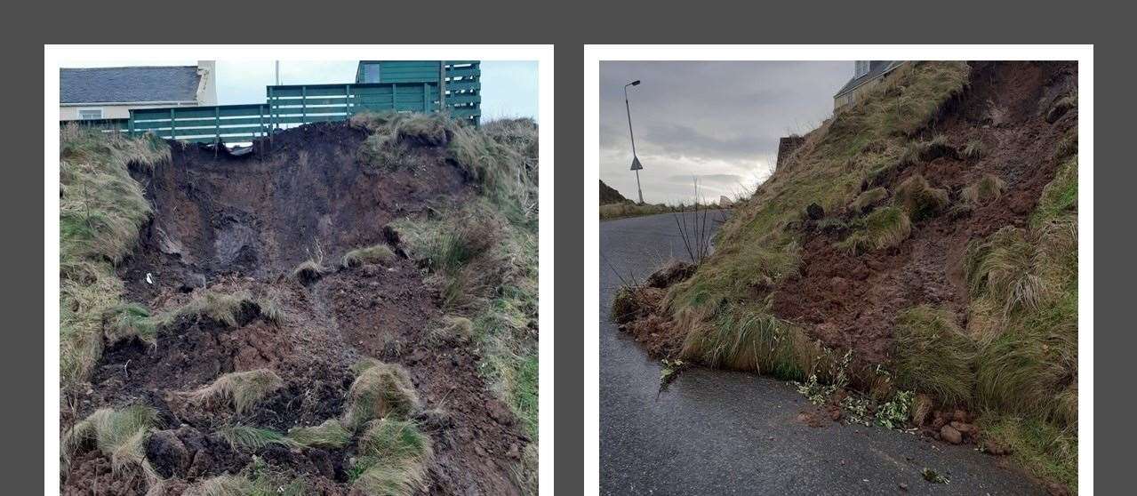 A landslip took place on the road into Pennan.