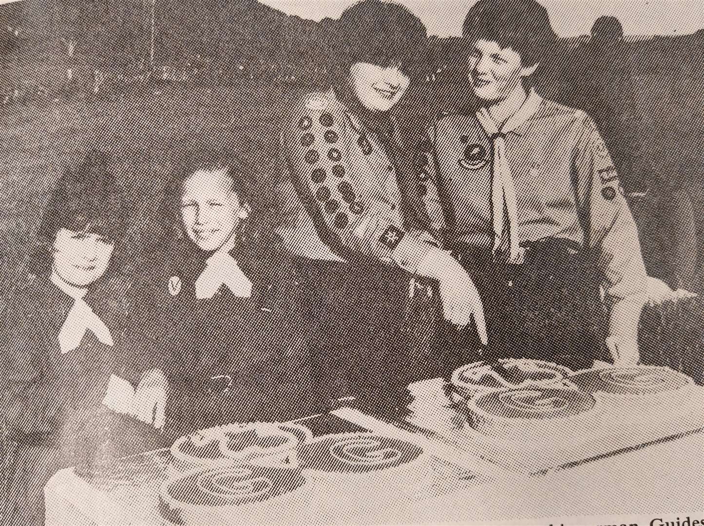 Fyvie and Rothienorman Guides celebrated their 75th anniversary with a camp fire. (Turriff Advertiser 1985)