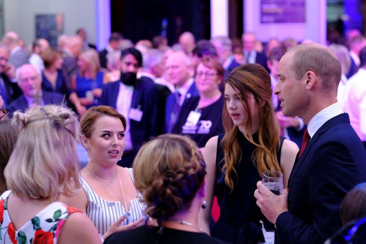 See Me volunteer Kristi McCann meeting Prince William.