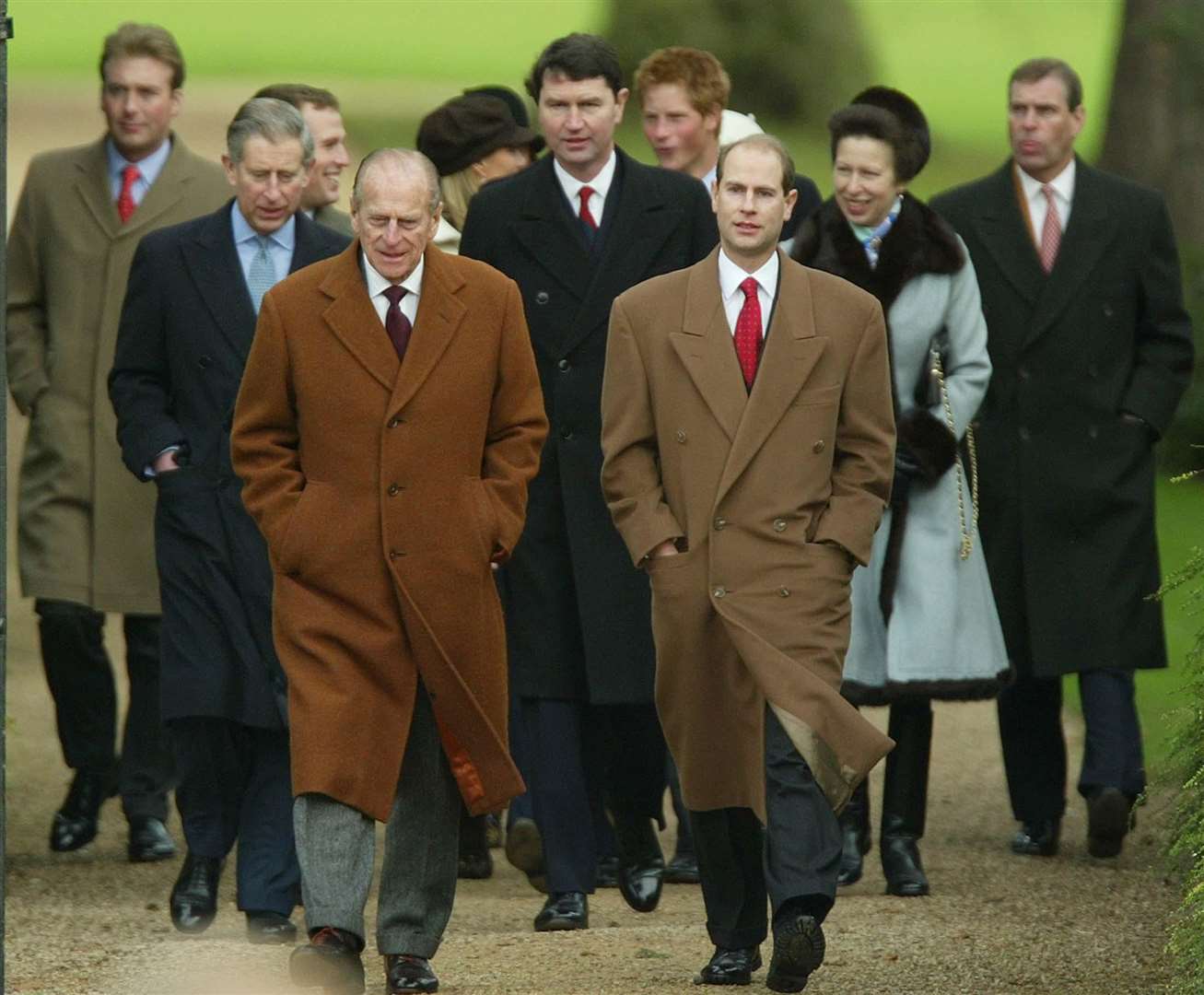 The royal family attending church on Christmas Day in 2003 (Toby Melville/PA)
