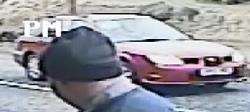 A CCTV image showing the front of the Subaru.