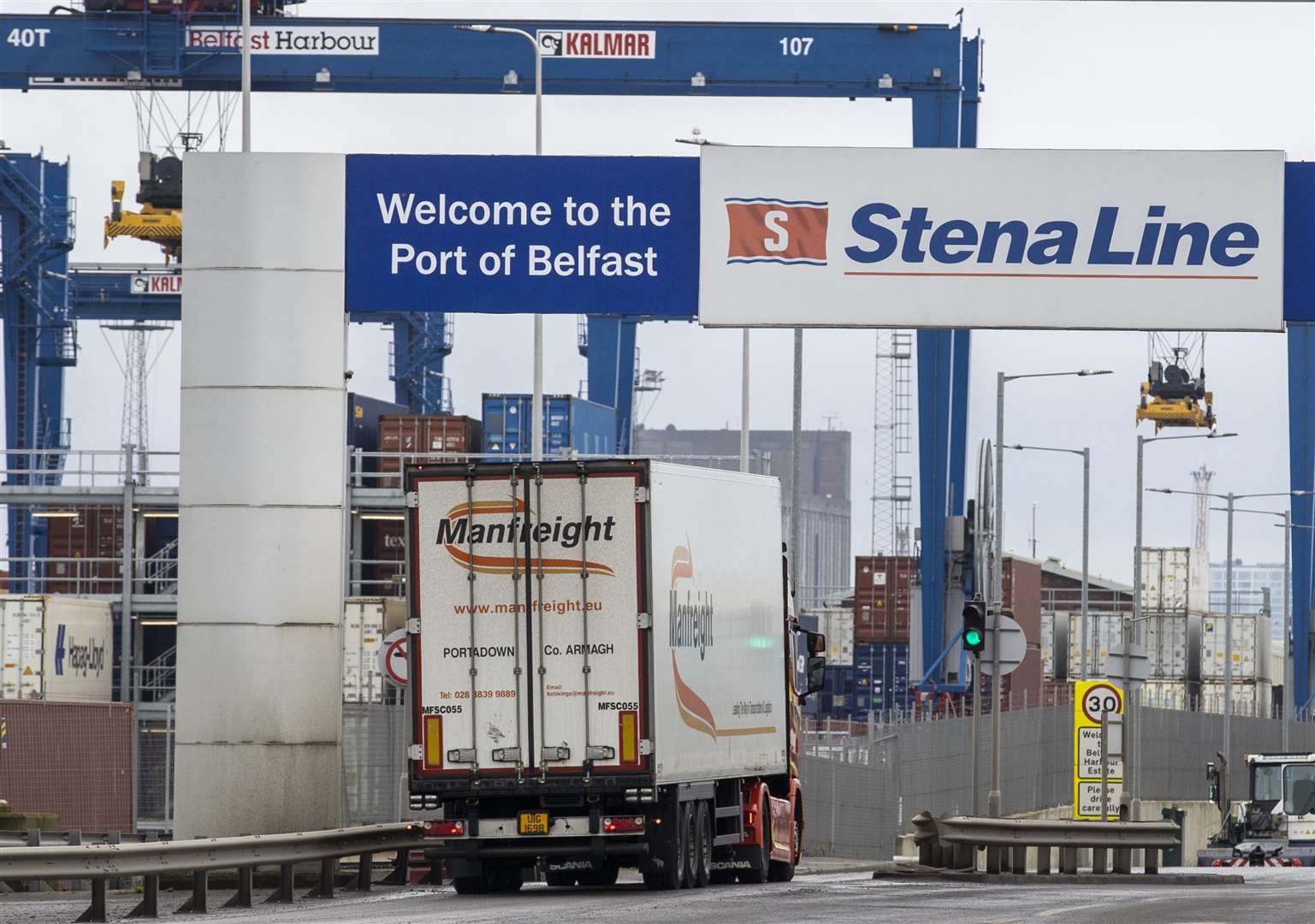 New red and green lane provisions are in operation at NI ports (Liam McBurney/PA)