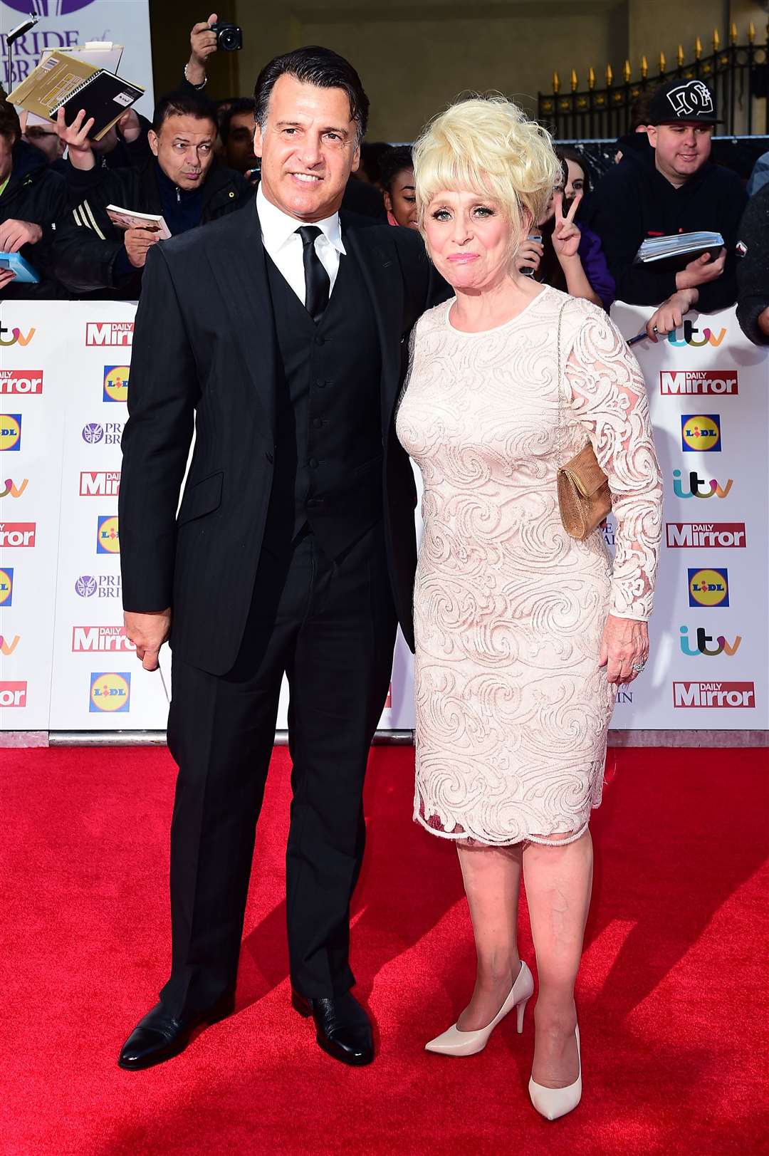 Barbara Windsor and Scott Mitchell arriving for The Pride of Britain Awards 2015 (Ian West/PA)