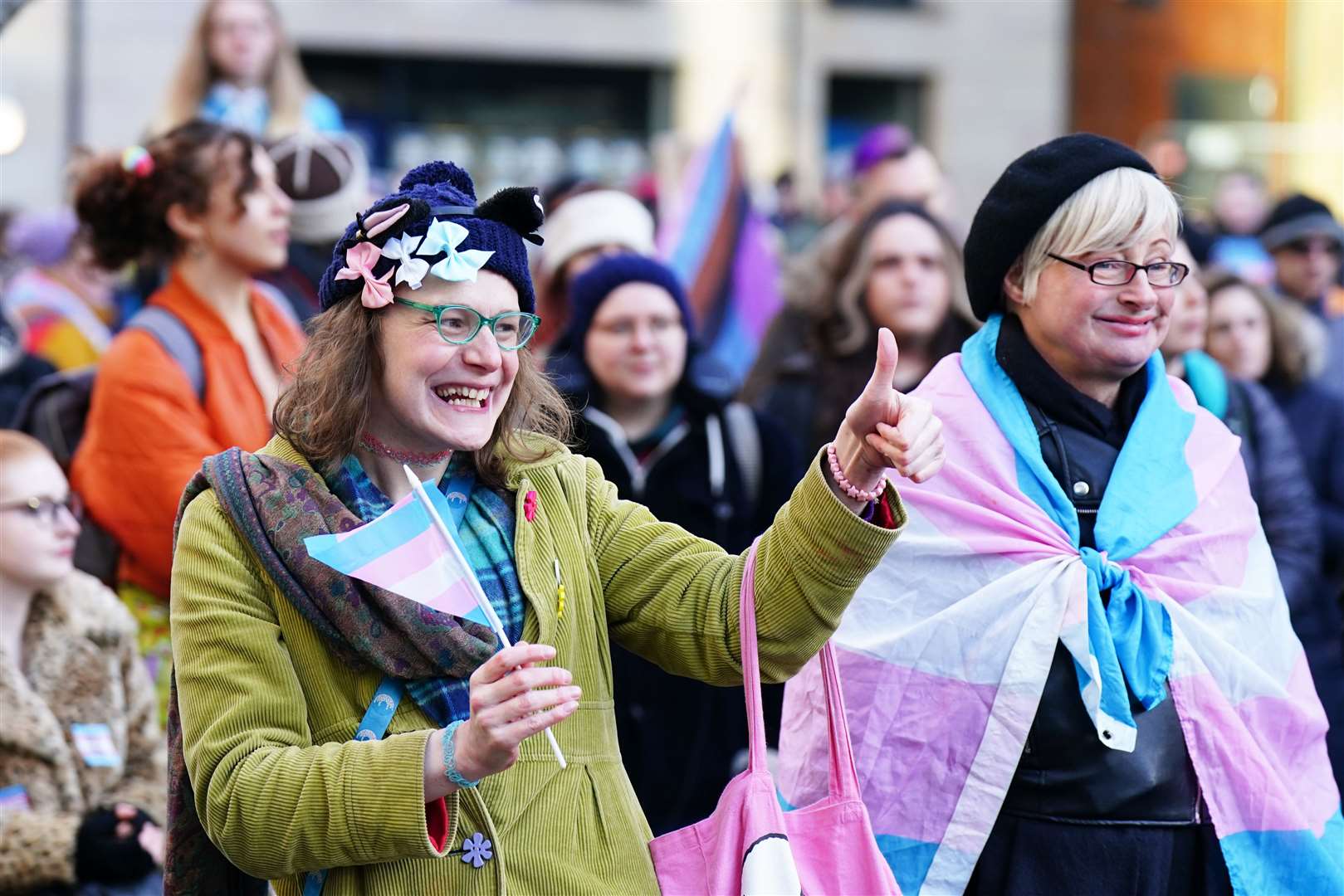 Trans rights campaigners have protested against the decision to block the legislation (Jane Barlow/PA)