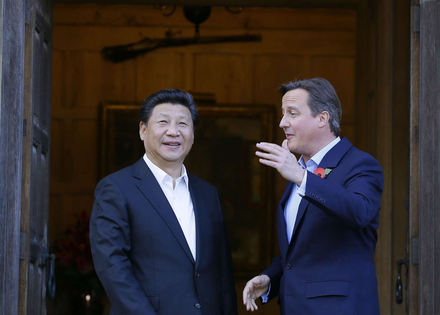 Then prime minister David Cameron welcomes Chinese President Xi Jinping to his Buckinghamshire country retreat Chequers (Kirsty Wigglesworth/PA)