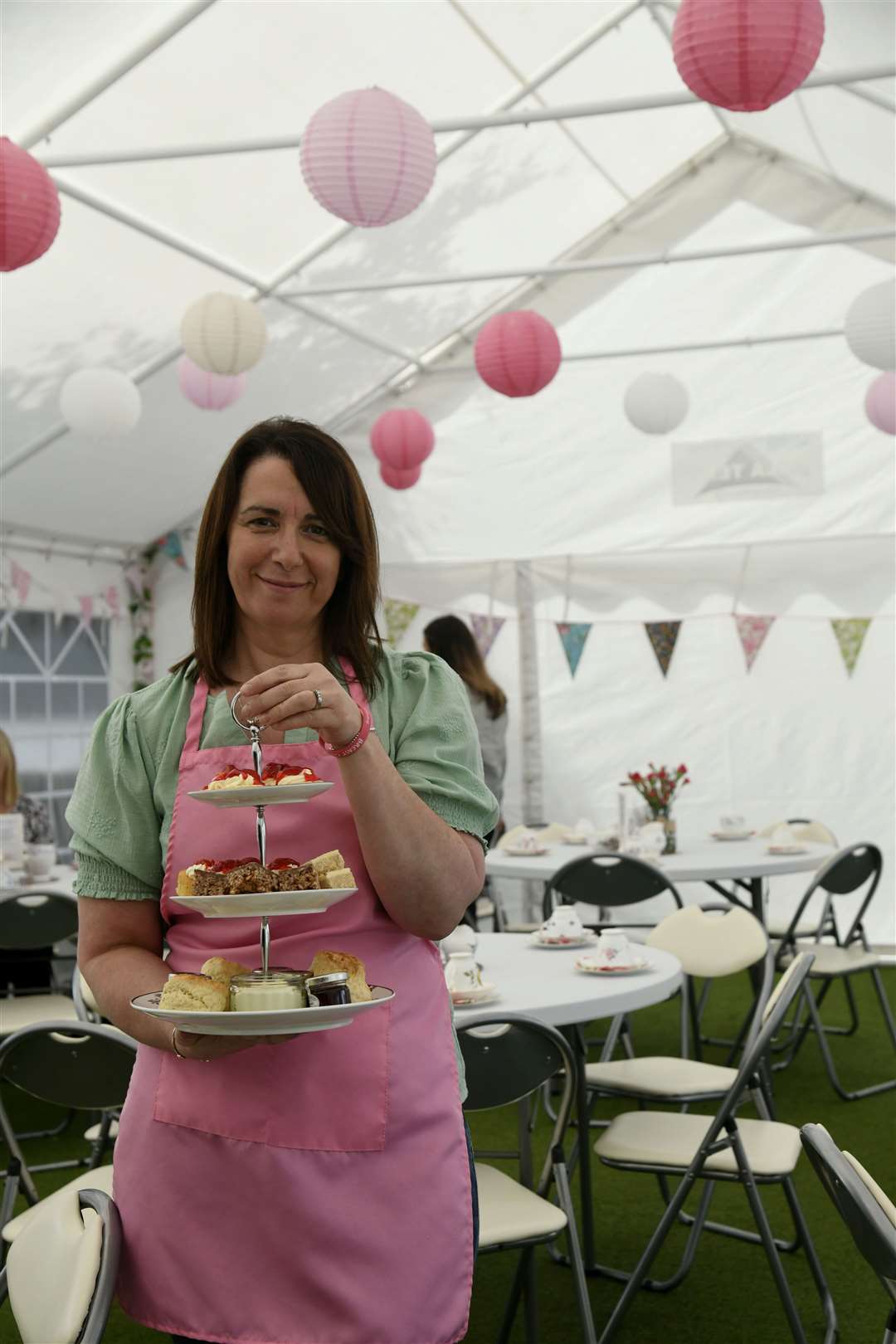 Strawberry Teas host, Trisha Davidson, in her decorative venue and the many cakes she has made. ..Strawberry Teas fundraiser in Keith...Picture: Beth Taylor.