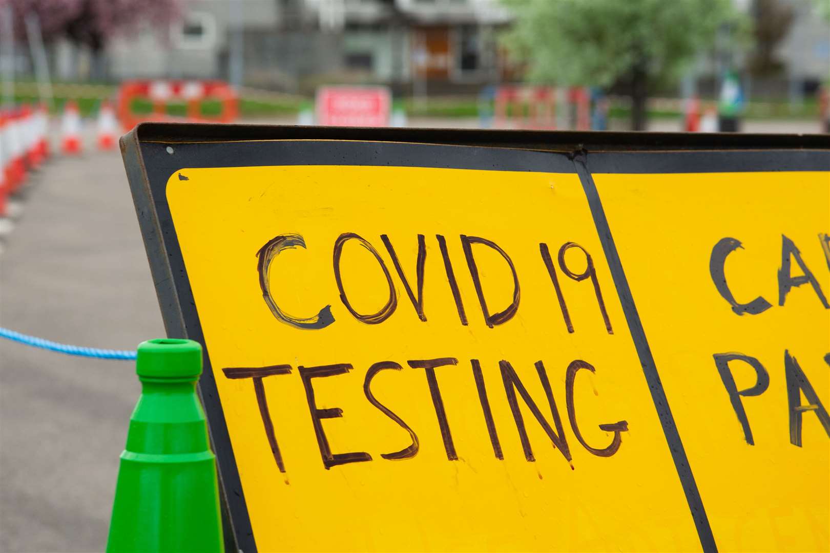 A coronavirus testing centre previously set up at Lossie Green car park, in Elgin. Picture: Daniel Forsyth.