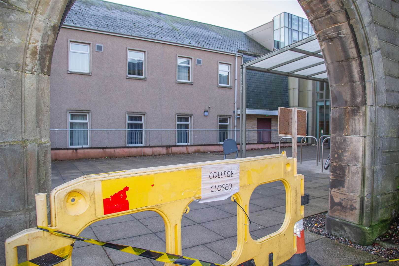 Elgin's Moray College annouced an emergency closure for their Moray Street campus on Tuesday January 14 2020 following overnight storm damage. ..Picture: Daniel Forsyth..