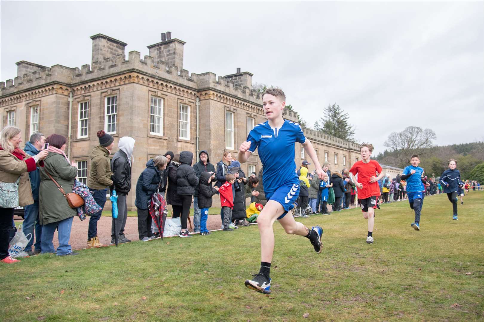 EL_PR Cross Country 2024 31Harley, from Cullen Primary School, finishing the Primary 6/7 Boys race.Active Schools Primary Cross Country 2024, held at Gordon Castle, Fochabers. Picture: Daniel Forsyth.