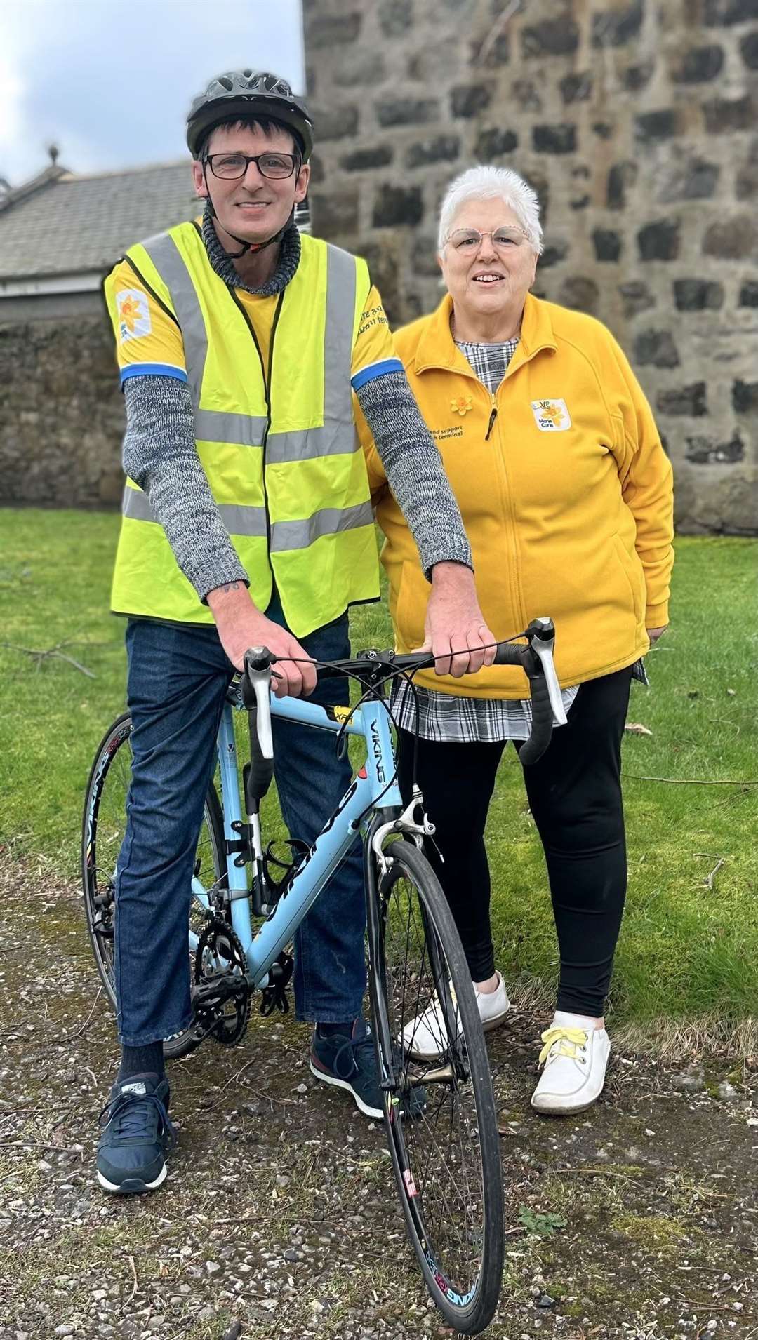 Billy Thomson and Alison Nicoll ahead of Billy's 40 mile cycle.