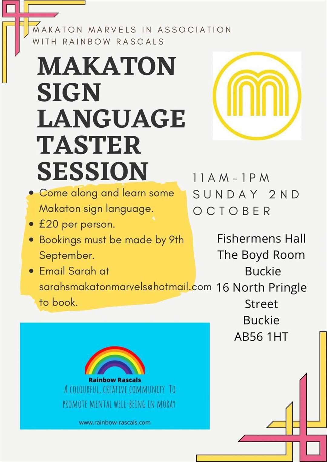 Bookings will close at the end of the week for the Makaton taster session.