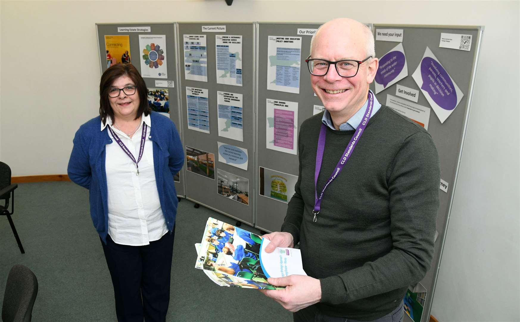 Moray Council's Jane Martin and Kevin McDermott at the drop-in session at Keith Community Centre. Picture: Becky Saunderson.