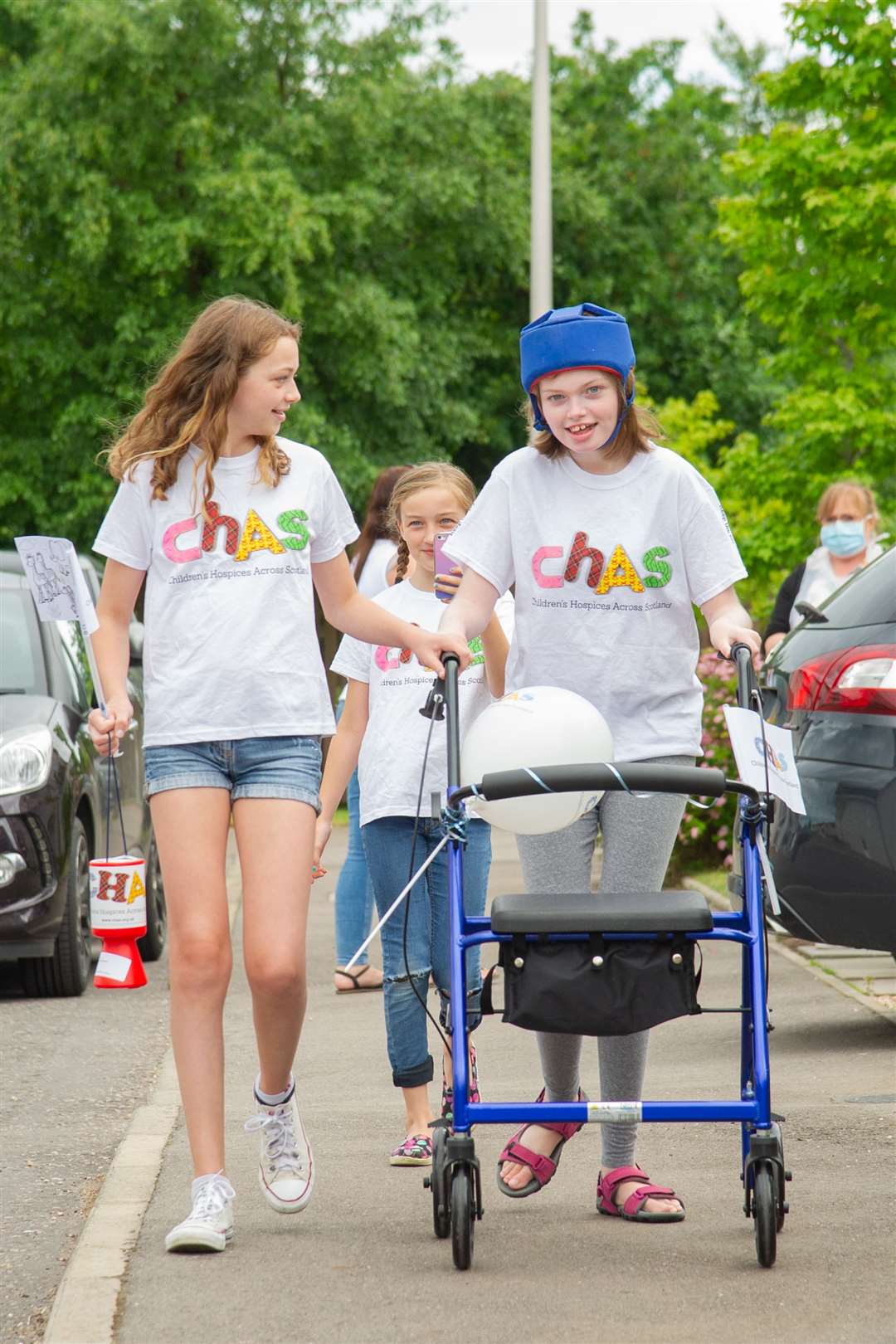 Ella Langdale (15) has Lennox gastaut syndrome and is walking 10km over 100 laps around her street in Elgin to raise money for the team at CHAS who have been helping look after her during lockdown...Picture: Daniel Forsyth..
