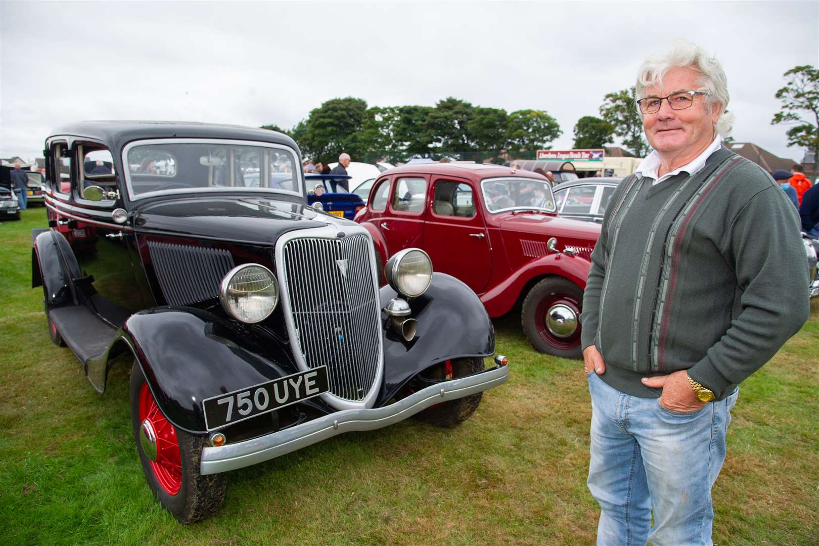 Peter Yeats with his Ford Model 40 Flathead V8...2021 Buckie Classic Car Show at Linzee Gordon Park, Buckie...Picture: Daniel Forsyth..
