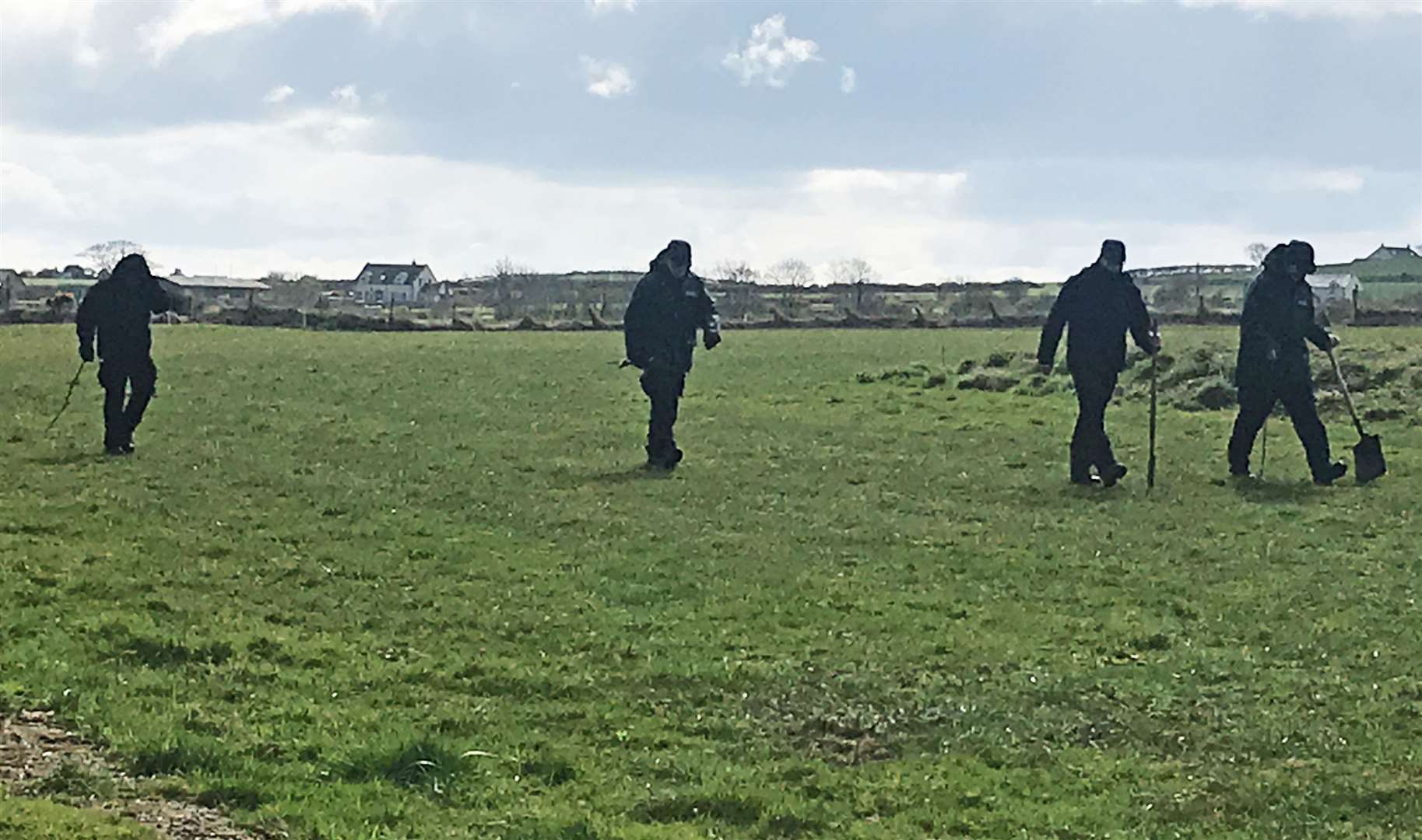 Police search an airfield in Ballyhalbert, Co Down for Lisa Dorrian (Rebecca Black/PA)