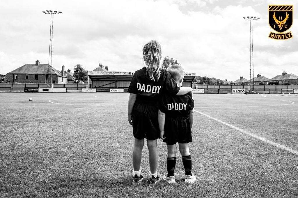 Chloe and Connor Thoirs paid their own tribute to their dad at his testimonial match. Photo: George Mackie