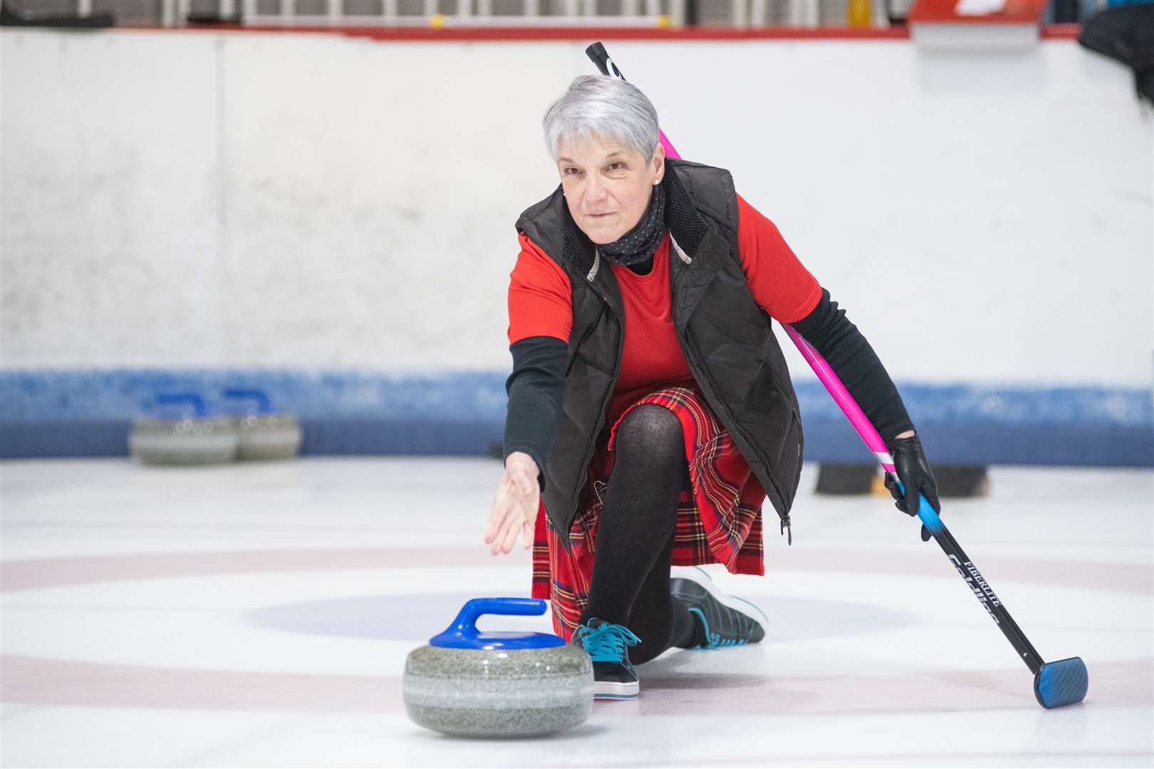 Curling on the Moray ice. Picture: Daniel Forsyth..