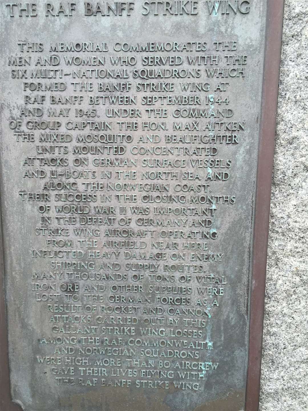 The RAF Strike Wing Memorial near Banff