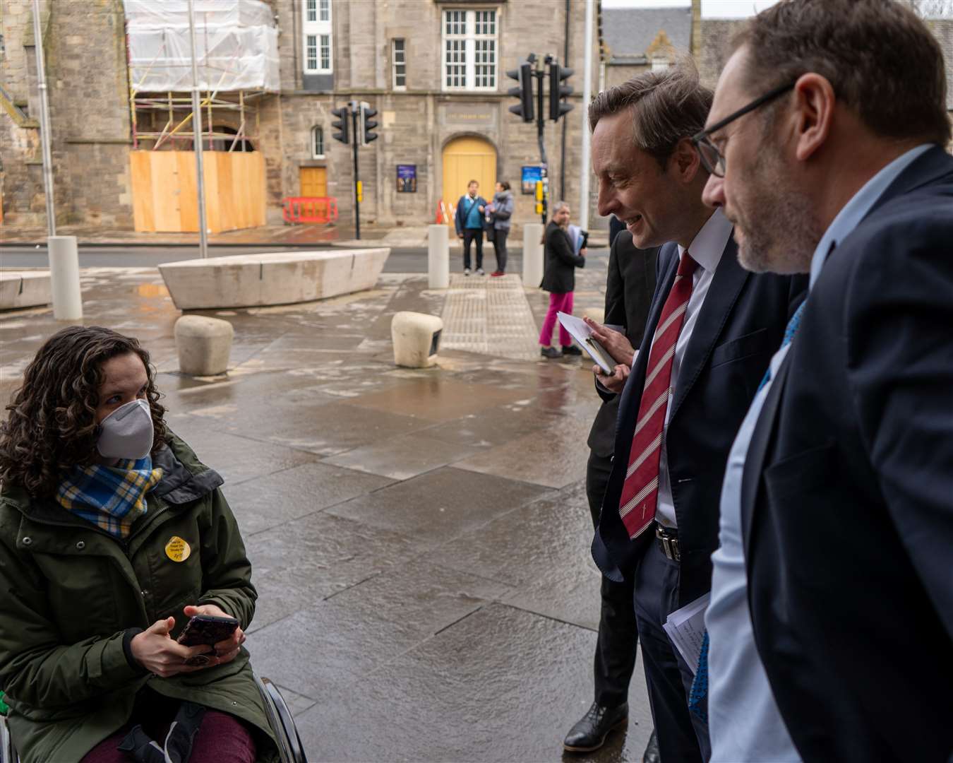 Douglas and Liam met campaigners outside Holyrood