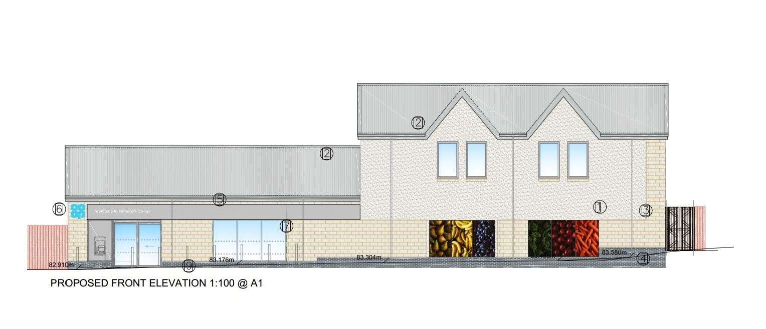 Architectural plans have been unveiled for a replacement to the coop building in Kemnay