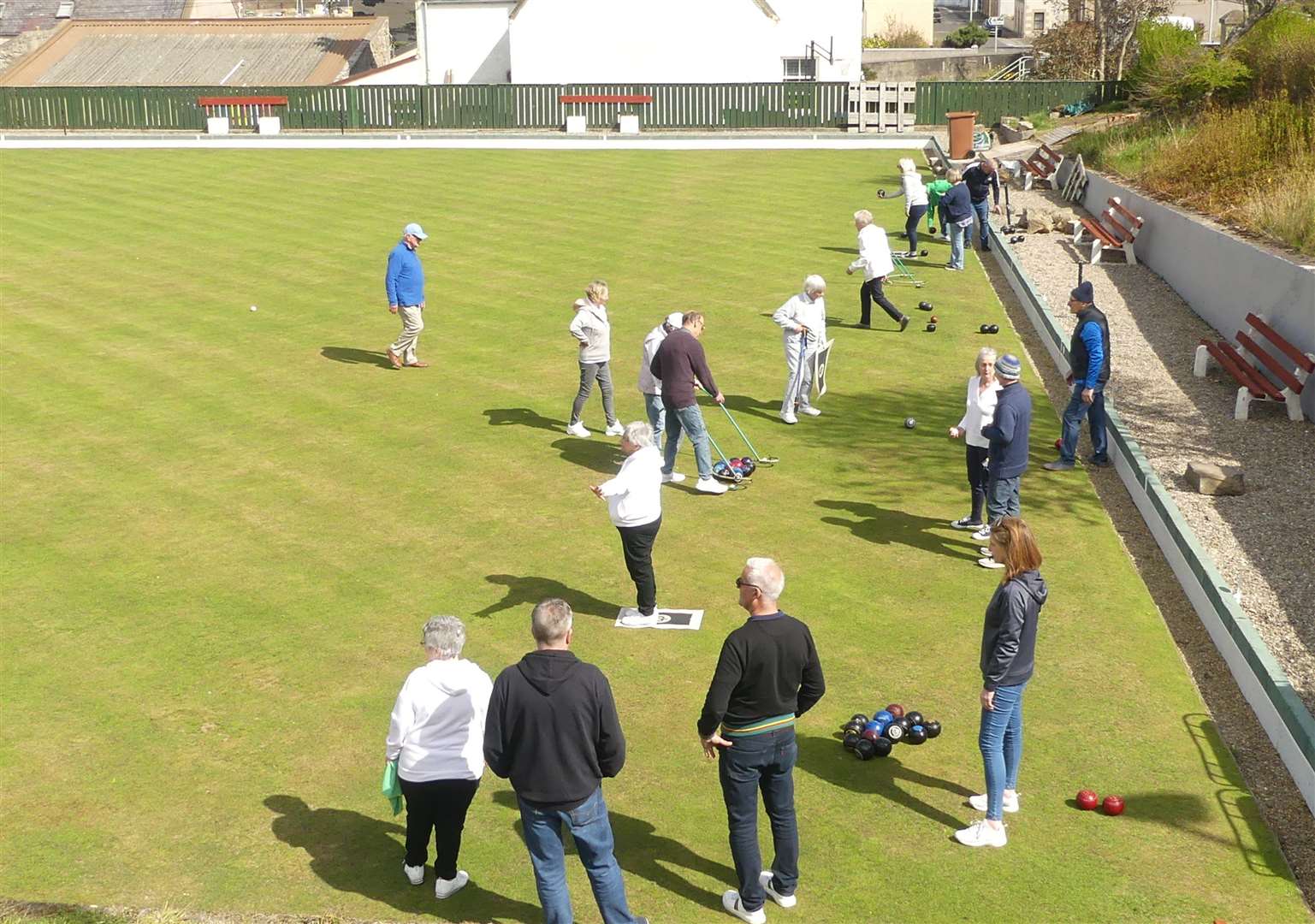 A good turn-out of bowlers at Findochty for the first day of the season. Photo: Peter MacDonald