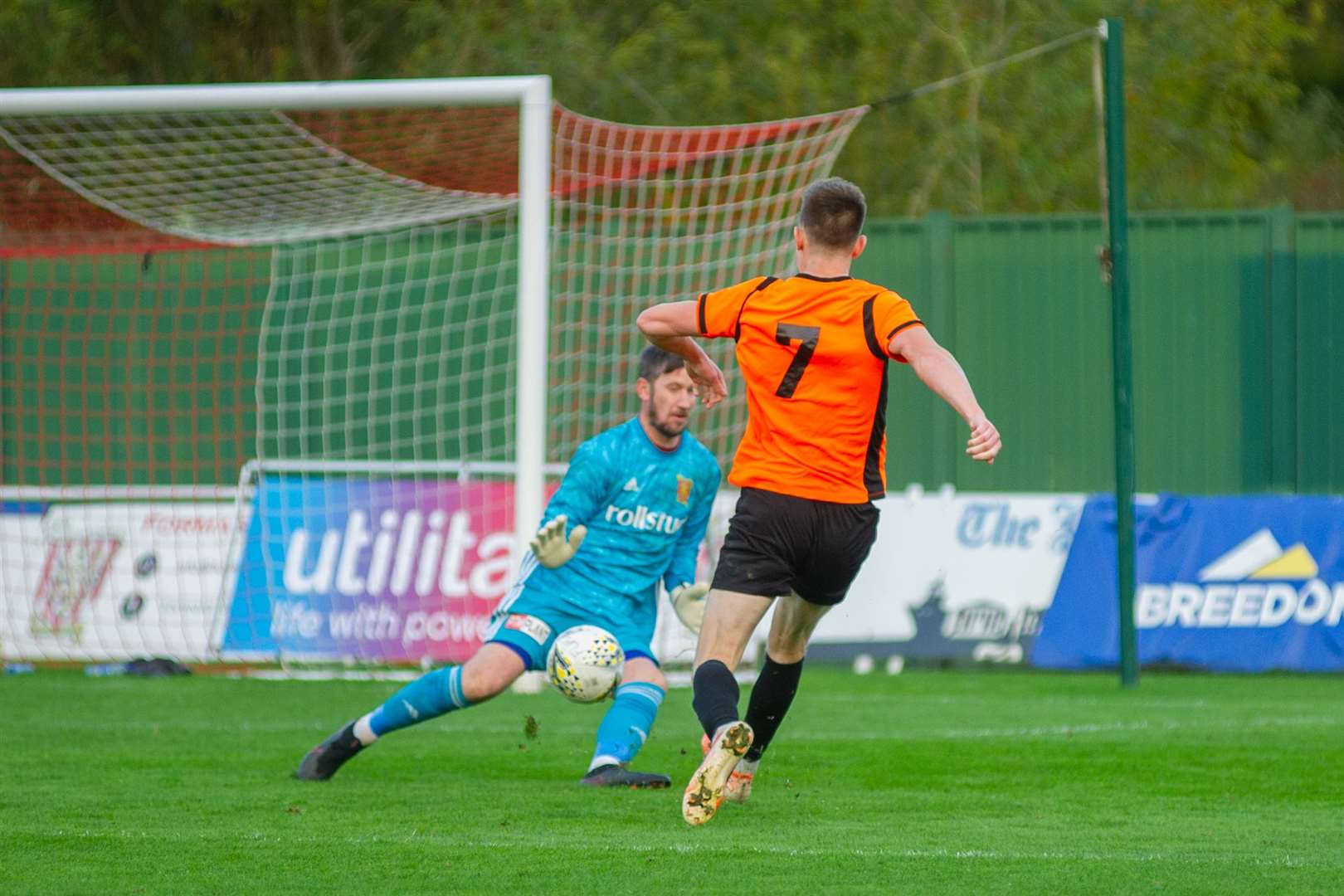 Craig Cormack scores the Rothes winner past Formartine keeper Kevin Main...Picture: Daniel Forsyth..