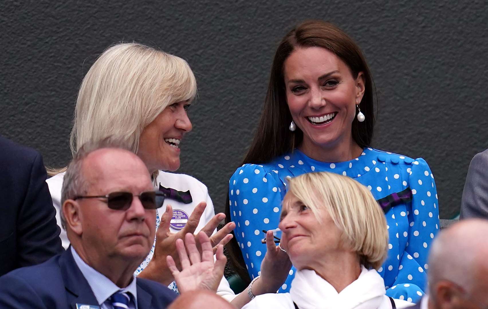 The Duchess of Cambridge in the stands on court one to watch Cameron Norrie (PA)