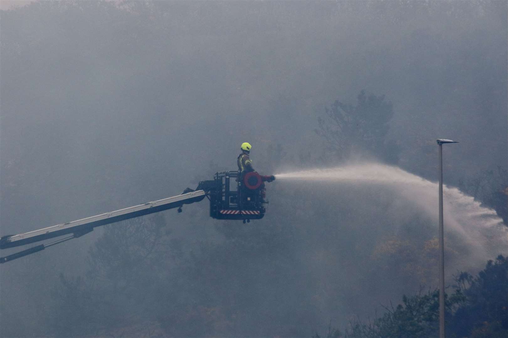 Fire crews continue to tackle the wildfire near Macduff. Picture: David Porter