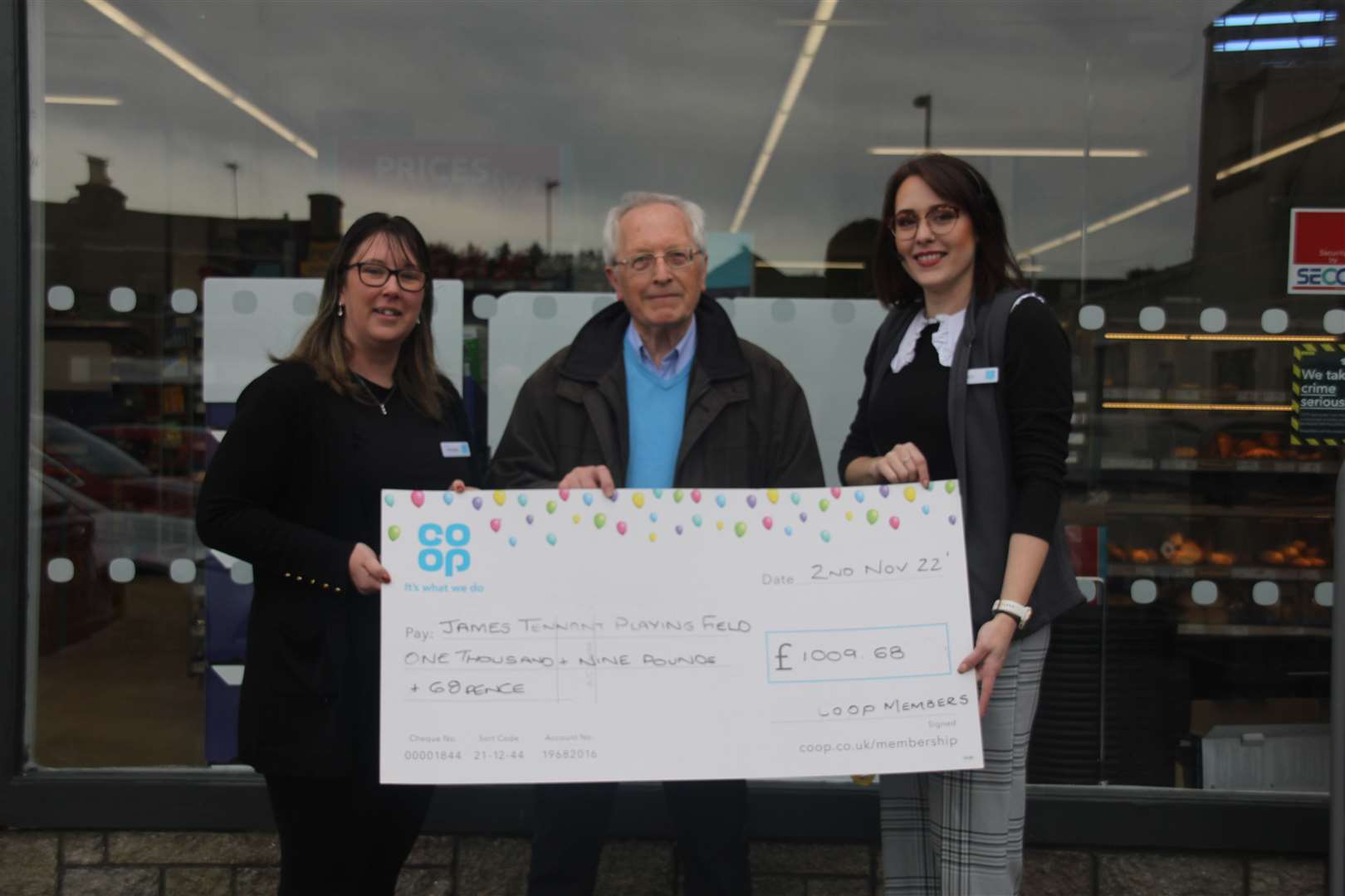 James Tennant Playing Field Association received over £1000 from Coop Local Community Fund. Picture: Kirsty Brown