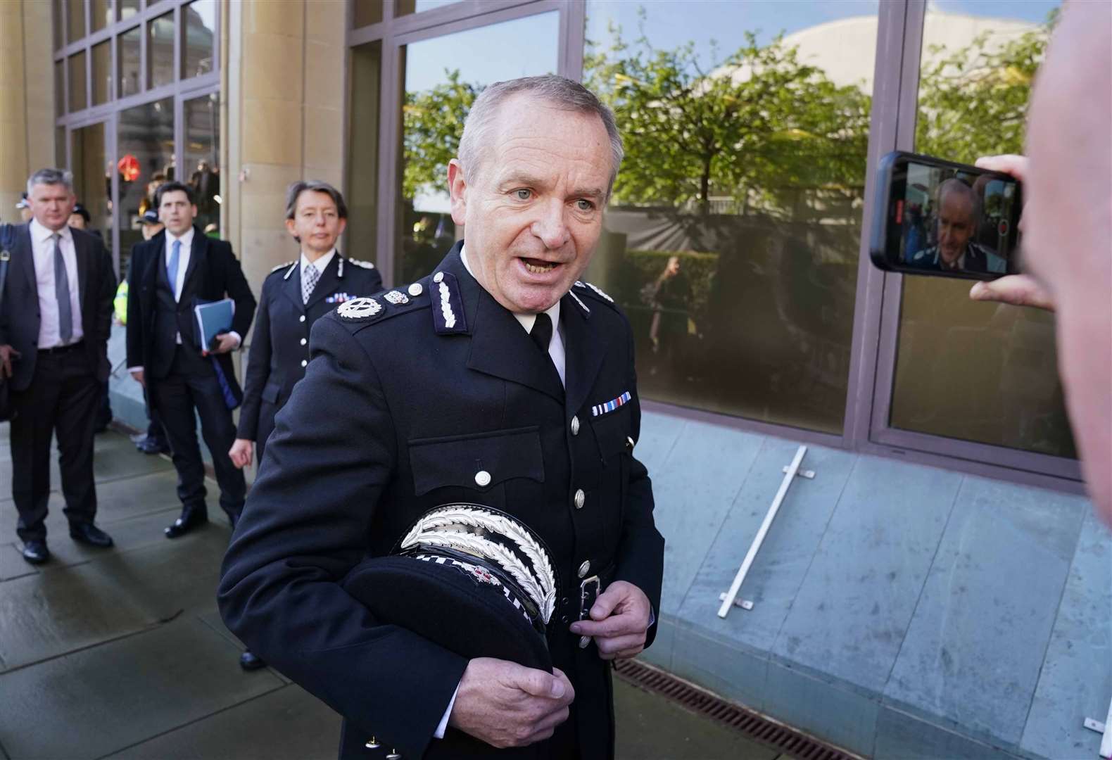 Iain Livingstone, Chief Constable of Police Scotland, arrives at Capital House in Edinburgh ahead of the start of the public inquiry (Andrew Milligan/PA)
