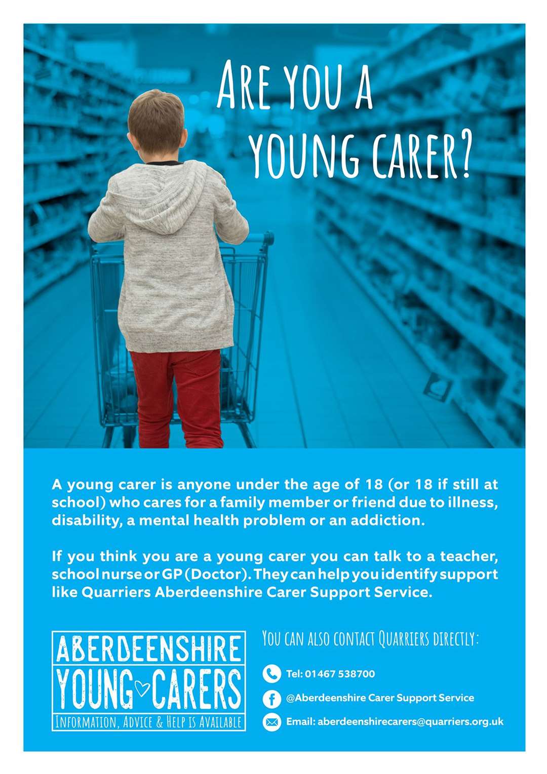 The brightly coloured leaflets and posters have been designed to raise awareness of young carers’ rights.