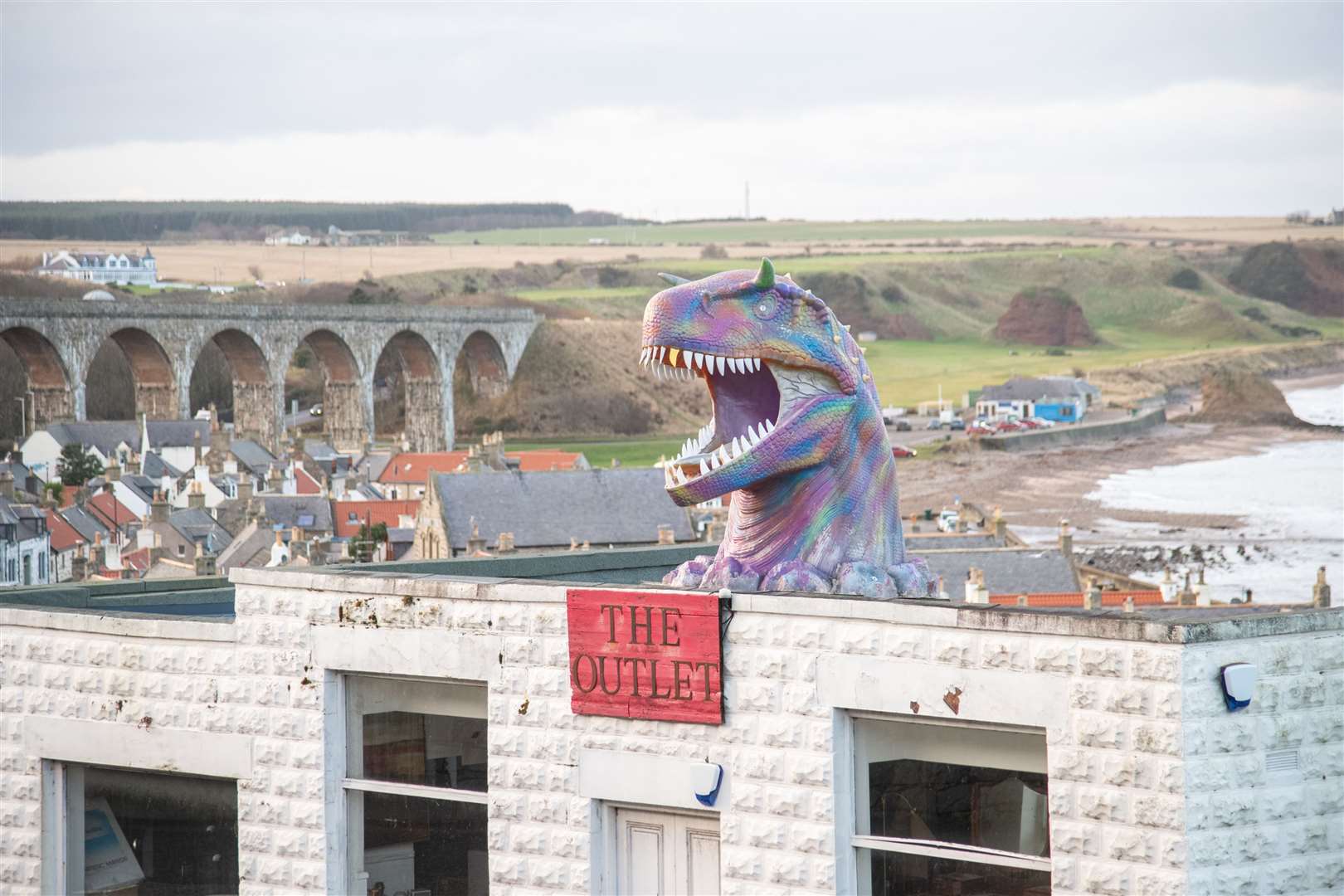 The Cullen dinosaur. A bit of fun or a real eyesore? Photo: Daniel Forsyth.