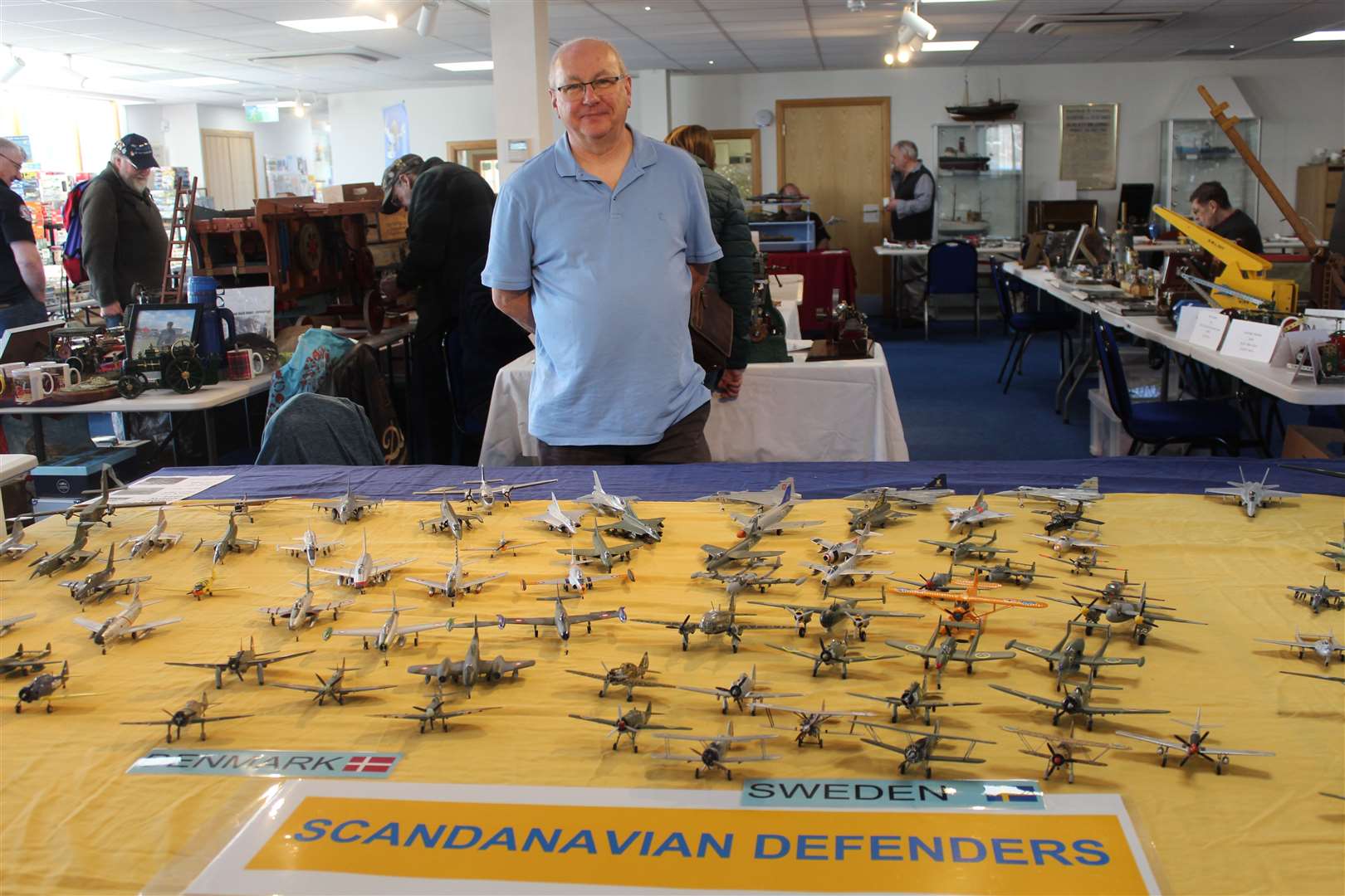 Ken Anderson from Elgin with some of his intricate Scandinavian defenders at the Garioch Model show at Garioch Heritage centre's gallery at the weekend. Picture:Griselda McGregor