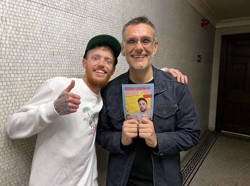 Robin with his one audience member, Mike Cass.