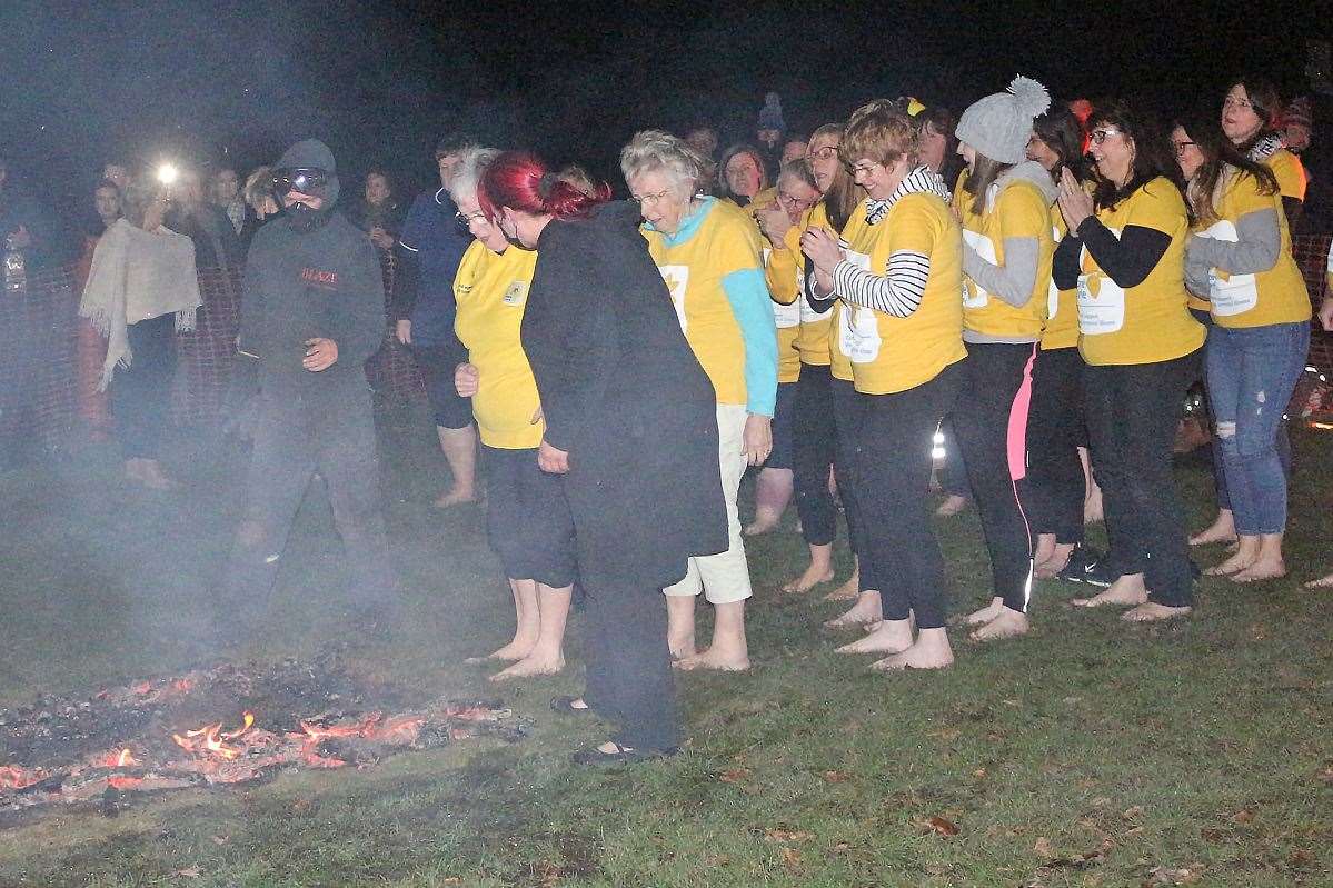 The firewalkers took part in the event at the Duff House grounds in Banff. Picture: Andy Taylor